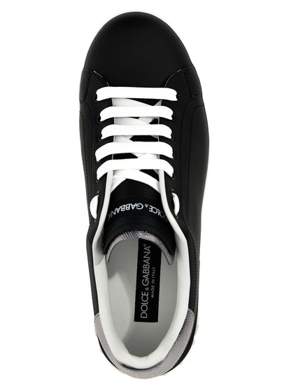 Dolce & Gabbana Portofino Sneakers for Men — White/Black