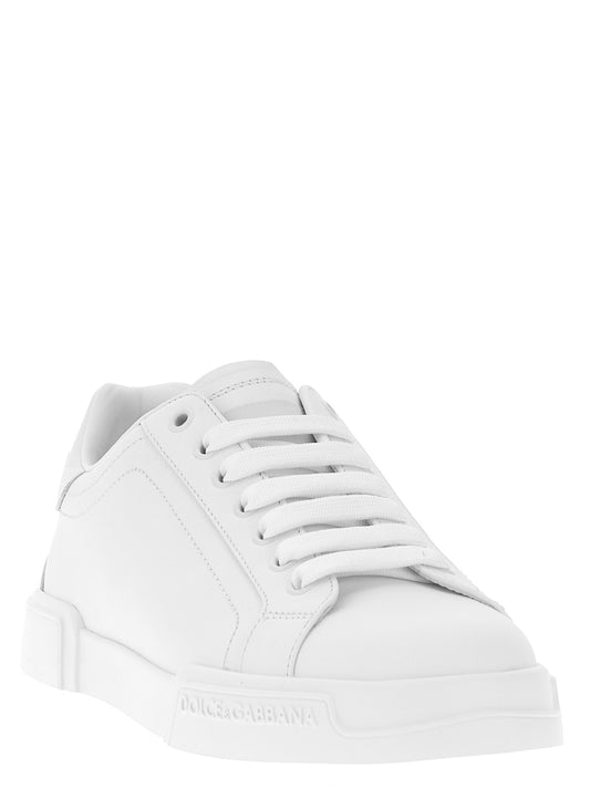 Dolce & Gabbana Portofino Sneakers for Men — White Leather