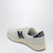 New Balance T500 suede sneaker in white and blue