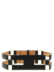 Elisabetta Franchi Double Band Belt — Women's Leather 7cm