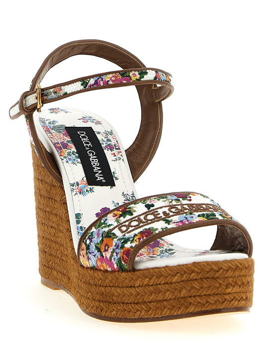 Dolce & Gabbana Lolita Sandals — Floral Wedge Elegance
