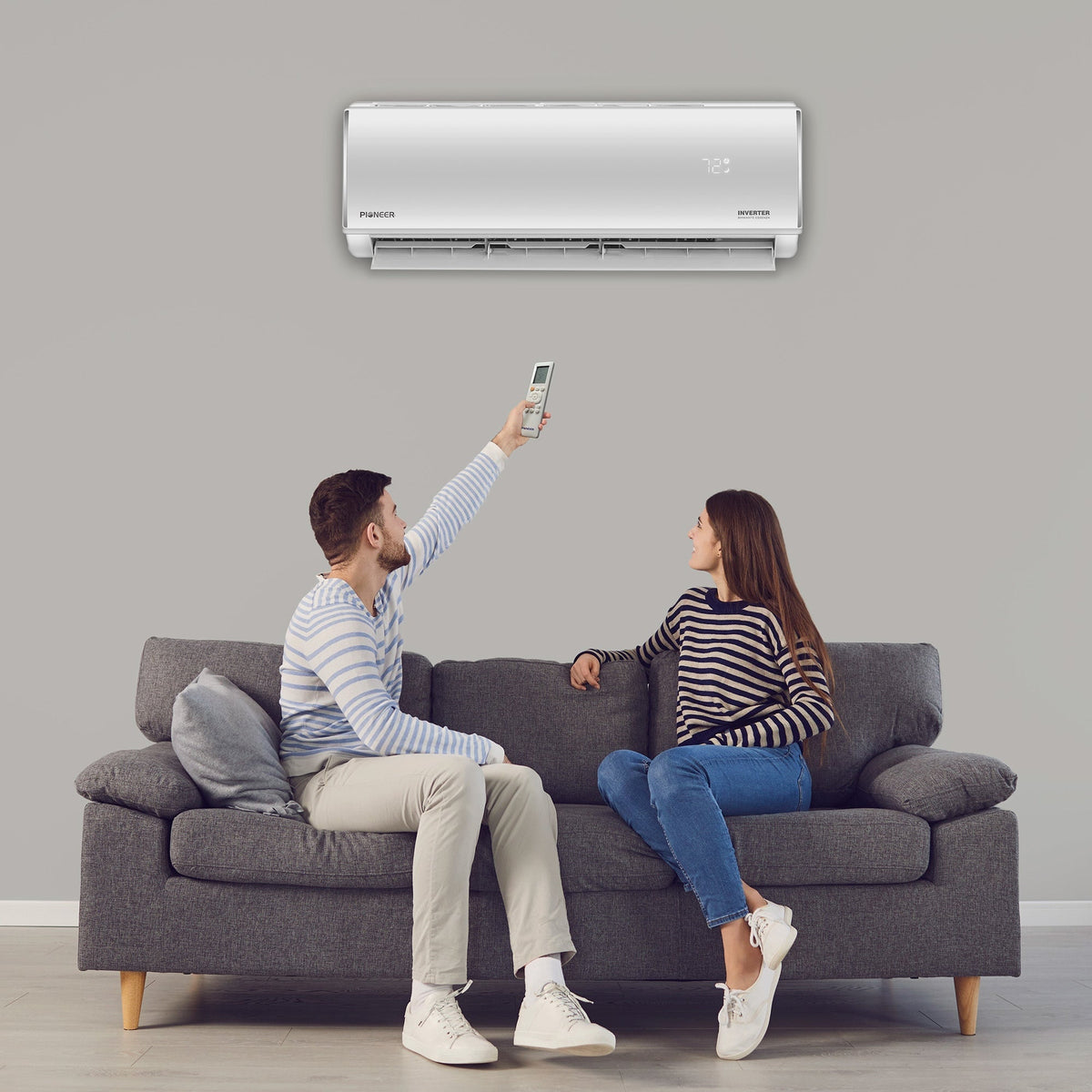 Pioneer Diamante Essenza 17,000 BTU 17 SEER2 230V High-Wall Ductless Mini-Split Air Conditioner Inverter Heat Pump with 16 Ft. Kit - WYT018GLUI17RL
