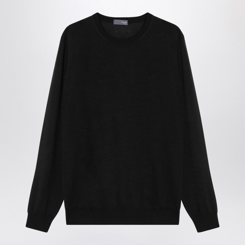 Pull ras du cou en laine gris foncé Drumohr