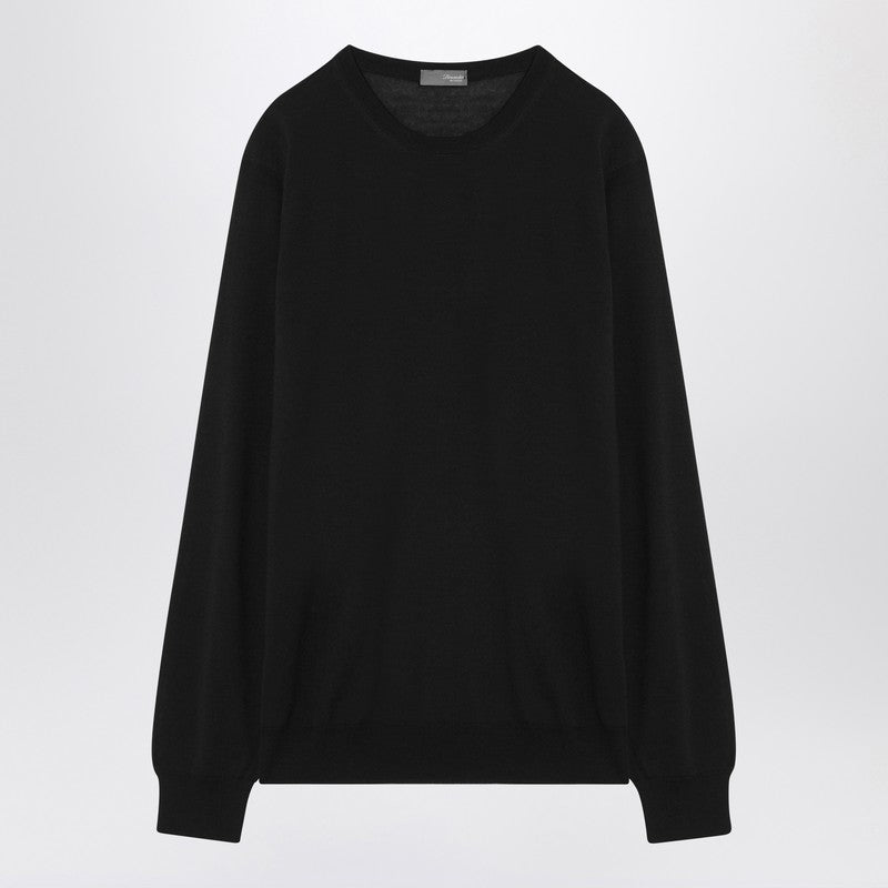 Drumohr Black wool crew-neck sweater
