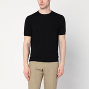 Drumohr Crew neck t-shirt in black cotton