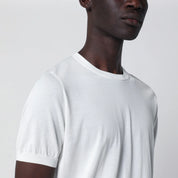 Drumohr Crew neck t-shirt in milky white cotton