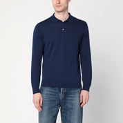 Polo en coton bleu Drumohr