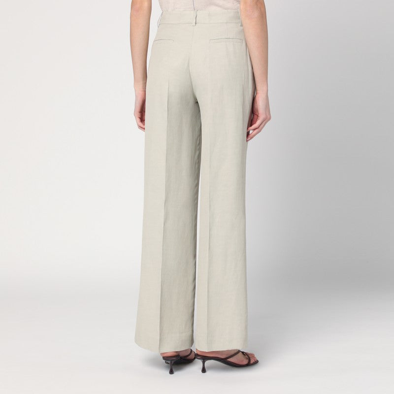 P.A.R.O.S.H. Palazzo trousers in greige linen blend