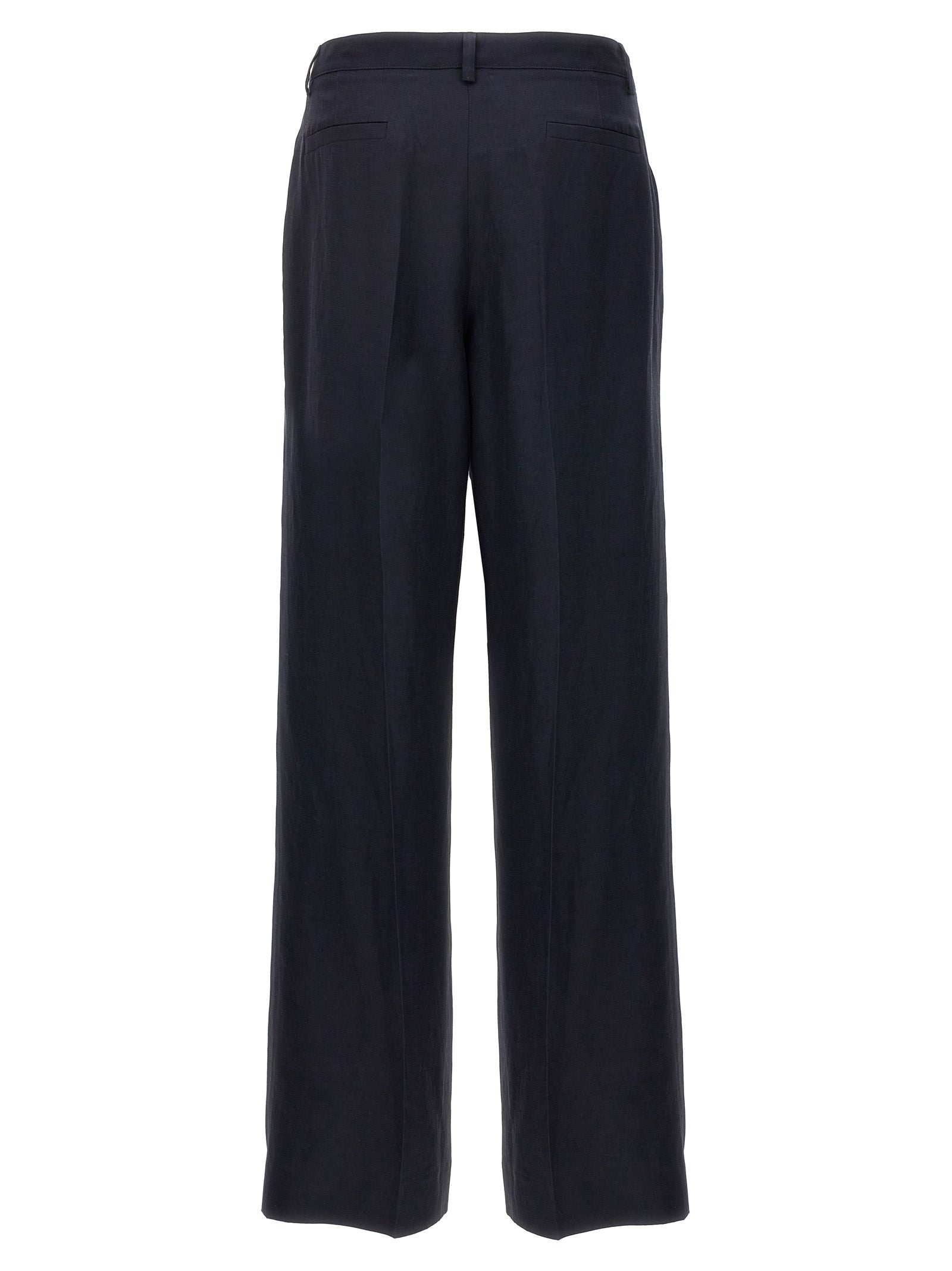 P.a.r.o.s.h. Raisa Smart Trousers — Blue Viscose-Linen