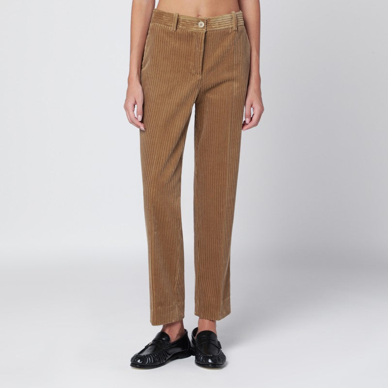 P.A.R.O.S.H. Camel-coloured corduroy trousers