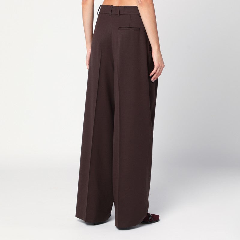 P.A.R.O.S.H. Brown palazzo trousers in gabardine