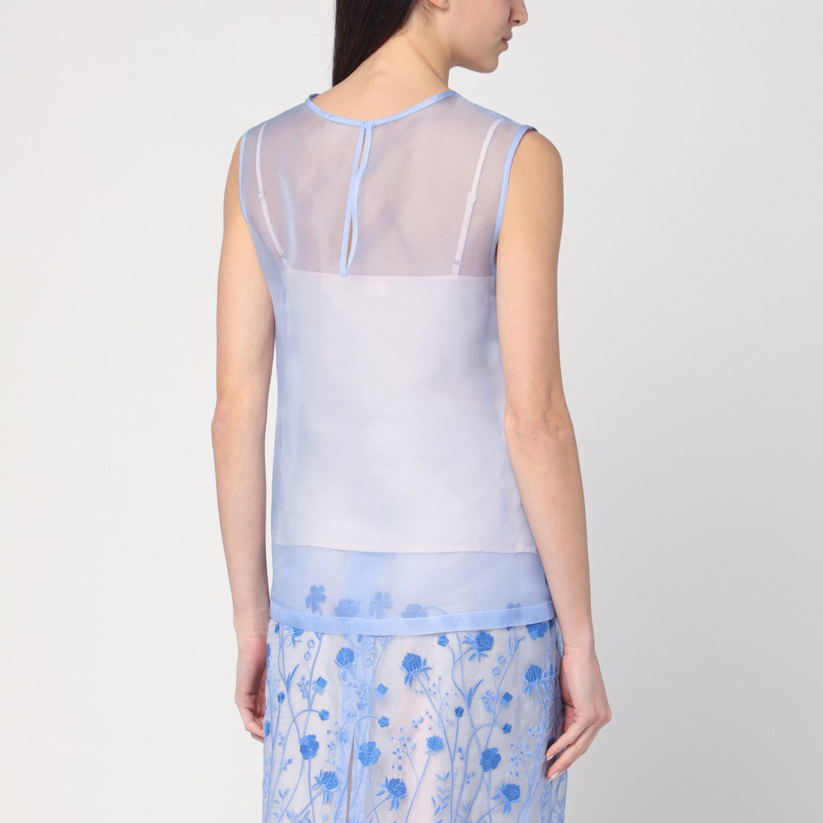 P.A.R.O.S.H. Sky blue silk tank top