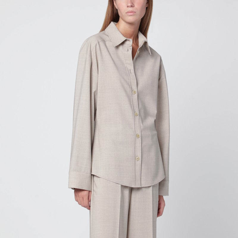 Chemise en laine couleur stuc PAROSH
