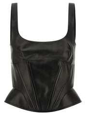 Ermanno Scervino Peplos Leather Top