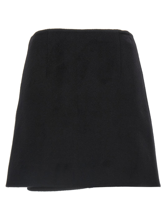 Ermanno Scervino Jewel Pin Skirt - Wool Mini, Black