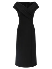 Ermanno Scervino Crossover Dress — Midi Black Dress