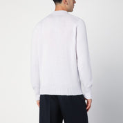 Jersey tipo polo de lana color platino de Drumohr