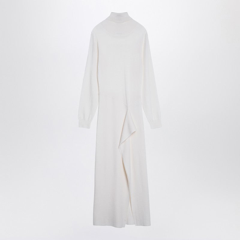 P.A.R.O.S.H. Cream-coloured turtleneck dress in wool blend