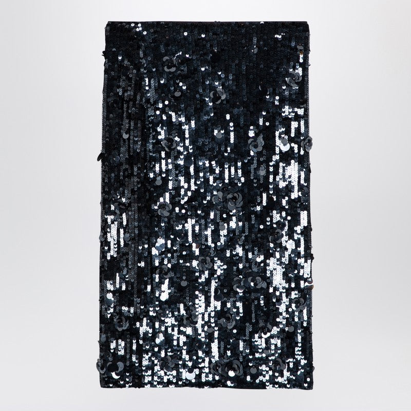 P.A.R.O.S.H. Dark grey midi skirt with micro sequins