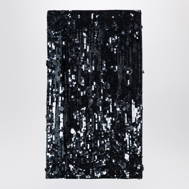 P.A.R.O.S.H. Dark grey midi skirt with micro sequins