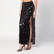 P.A.R.O.S.H. Black sequin pencil skirt