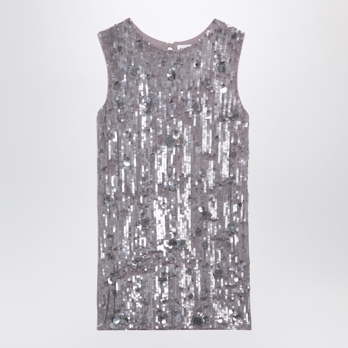 P.A.R.O.S.H. Grey mélange mini dress with micro sequins