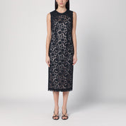 PAROSH Vestido midi de encaje azul