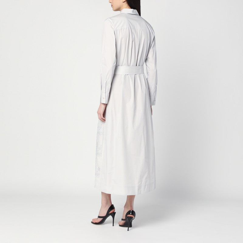 P.A.R.O.S.H. Light grey shirt dress with embroidery
