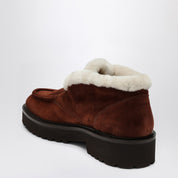 Mocassin en daim marron avec fourrure Doucal's