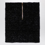 Balmain Black tweed miniskirt with buttons