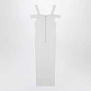 Balmain White knit dress with double straps