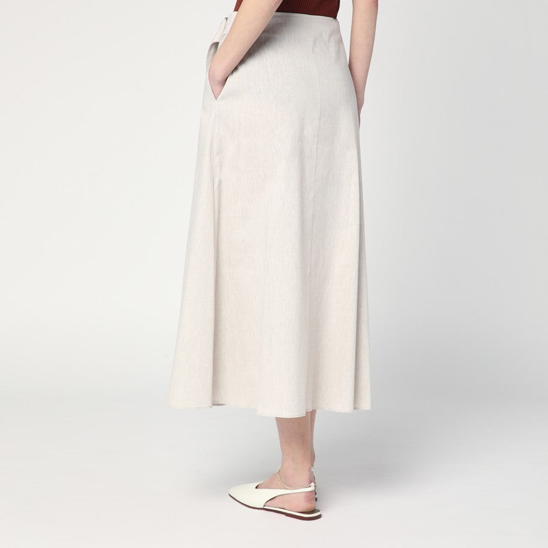 Grey mélange linen blend skirt — DEPARTMENT 5 Traxs