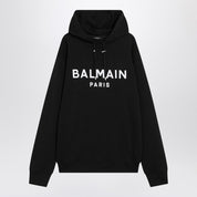 Sweat à capuche en coton noir Balmain avec logo