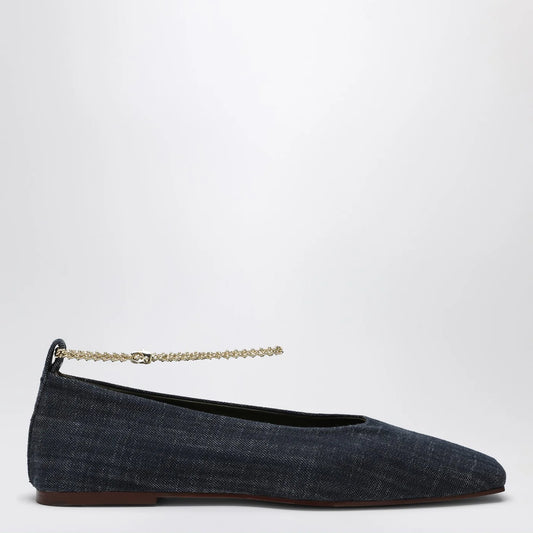 MARIA LUCA Navy blue denim Augusta ballerina