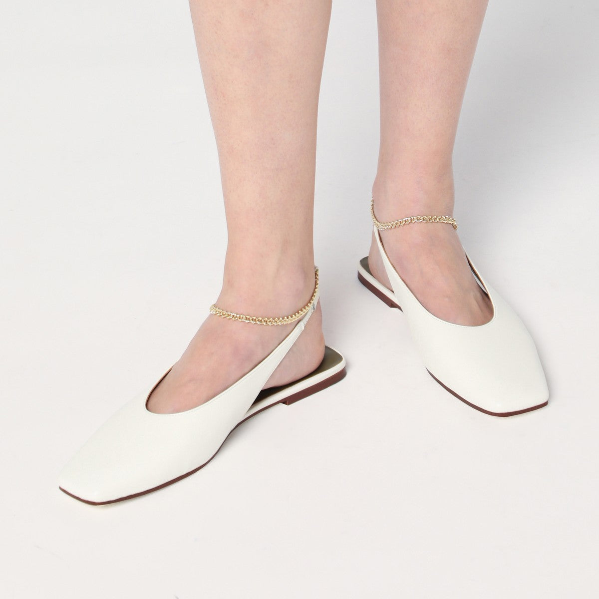 MARIA LUCA Ivory Augusta slingback — Ivory leather slingback