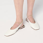 MARIA LUCA Ivory Augusta slingback — Ivory leather slingback