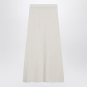 Jupe ivoire Max Mara en maille cachemire stretch