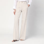 Misa grey mélange linen-blend trousers — DEPARTMENT 5