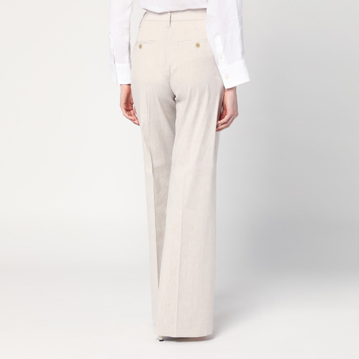 Misa grey mélange linen-blend trousers — DEPARTMENT 5