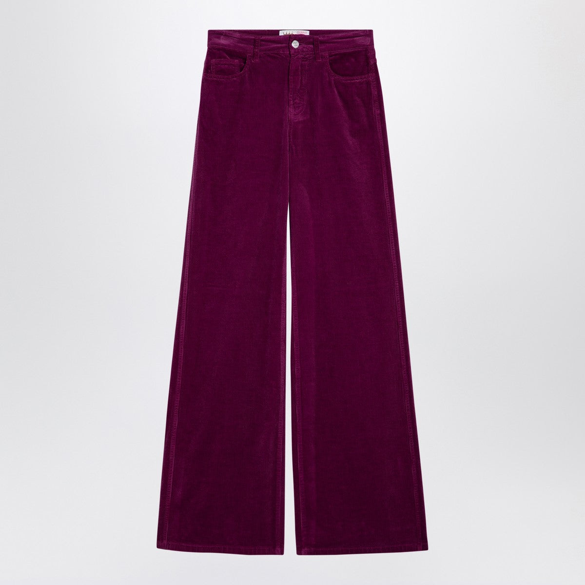 Purple Corduroy Palazzo Trousers — High‑Waisted Elegance