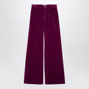 Purple Corduroy Palazzo Trousers — High‑Waisted Elegance