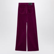 Purple Corduroy Palazzo Trousers — High‑Waisted Elegance