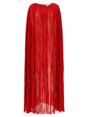 Federica Bonifaci Pleated Cape Dress - Red, One Size