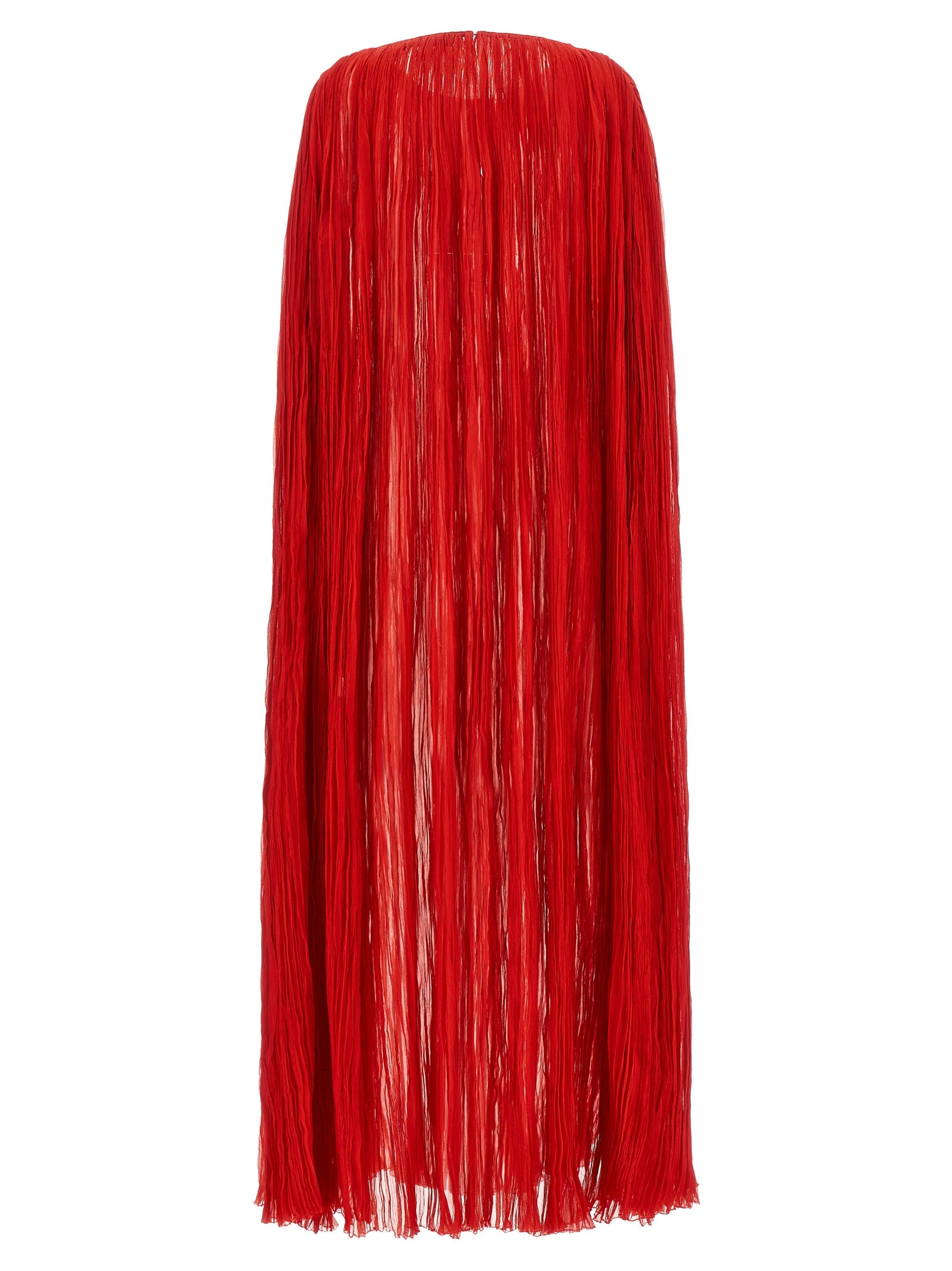 Federica Bonifaci Pleated Cape Dress - Red, One Size