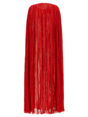 Federica Bonifaci Pleated Cape Dress - Red, One Size