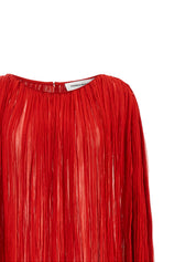 Federica Bonifaci Pleated Cape Dress - Red, One Size