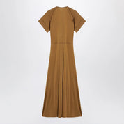 LEMAIRE Cinnamon-brown zip-up dress in cotton-viscose jersey