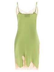 Vaillant Signature Lace Dress - Green Satin Mini (55cm)