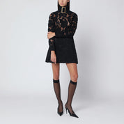 Patou Black mini dress with buckle collar