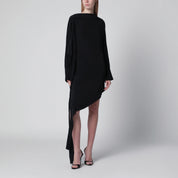 Francesco Murano Black asymmetric silk-blend dress
